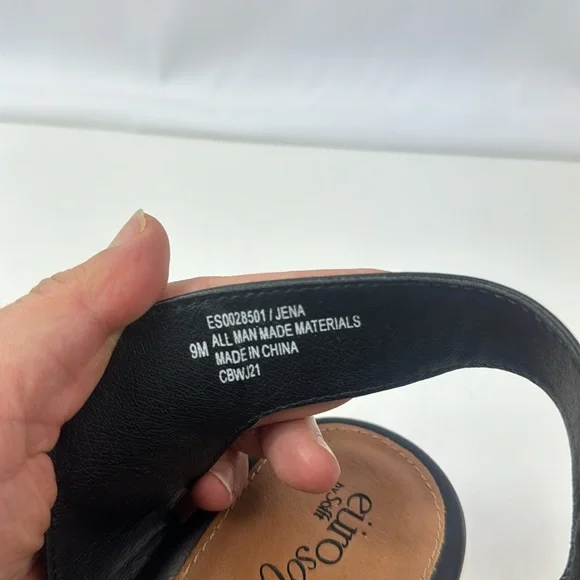 Euro Soft By Sofft Jena Black Leather Women's Wedge - Picture 12 of 13